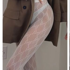 White GG tights